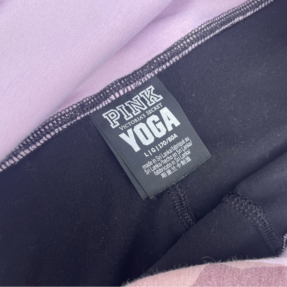 Victoria's Secret PINK Camo Black Fold Over Straight Yoga Leggings LARGE POC - Picture 3 of 8
